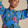 Alessandra Jade Cotton Silk Dress - Periwinkle  Aria