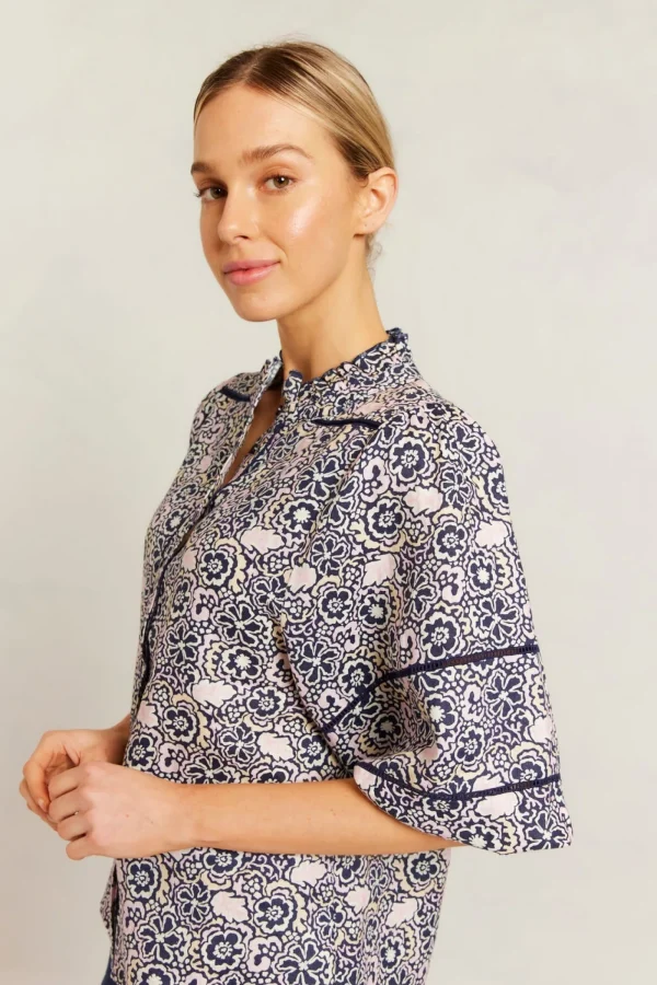 Alessandra Lia Shirt Raya - Navy
