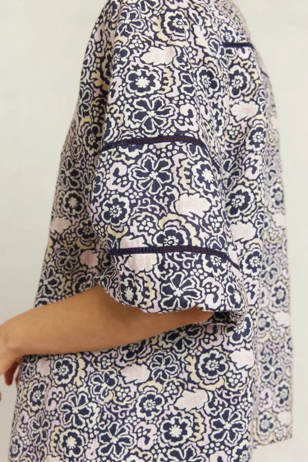 Alessandra Lia Shirt Raya - Navy