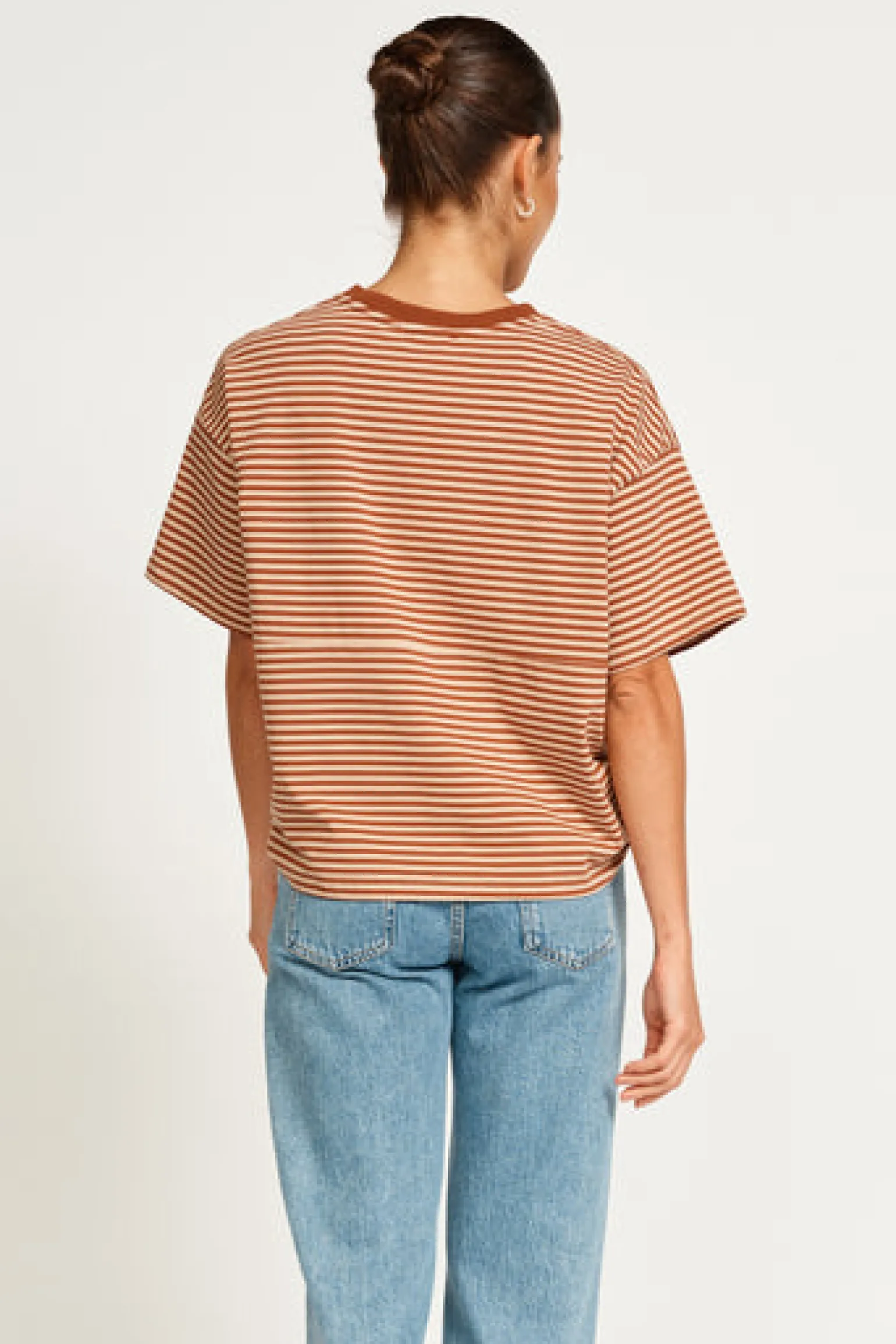 apero_vintage_drop_should_3.webp Apero Vintage Drop Shoulder Cropped Tee - Brown/Tan Stripe
