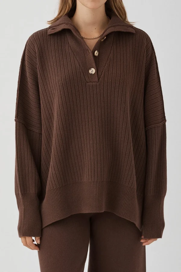 ARCAA Margo Button Up Sweater - Chocolate