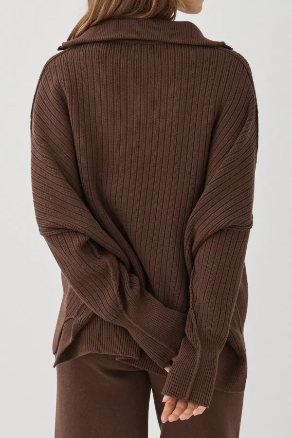 ARCAA Margo Button Up Sweater - Chocolate