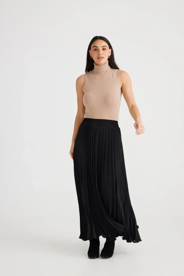 Brave & True Alias Pleated Skirt - Black