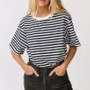 Cartel & Willow Marlie Tee - Black/White Stripe
