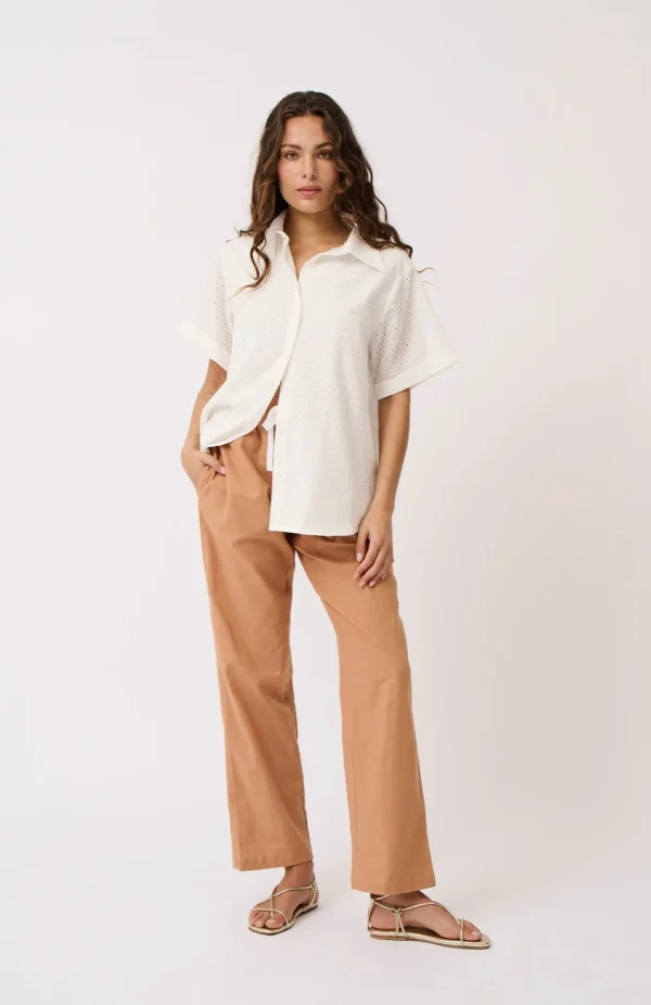 Cartel & Willow Tully Shirt - White Broderie