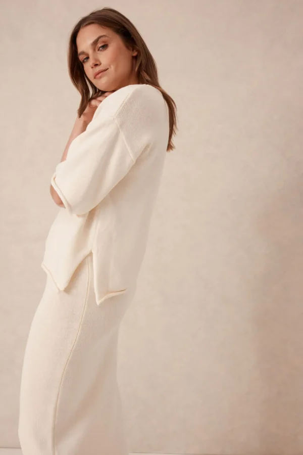 Ceres Life Boxy Knit Tee- Eggshell