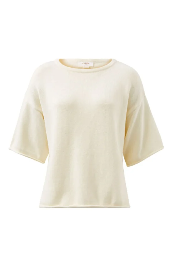Ceres Life Boxy Knit Tee- Eggshell