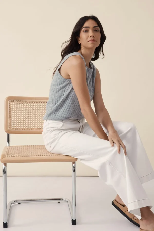 Ceres Life Classic Wide Leg Jean - Fresh Ecru