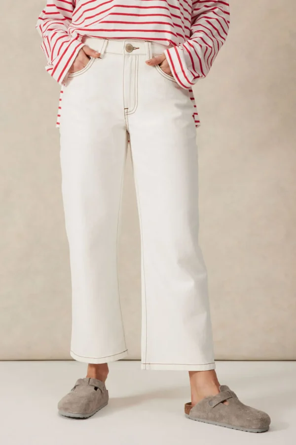 Ceres Life Crop Frenchie Jean - Fresh Ecru