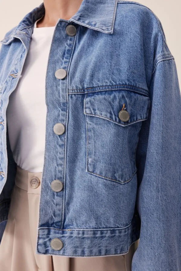 Ceres Life Cropped Denim Jacket - Vintage Blue
