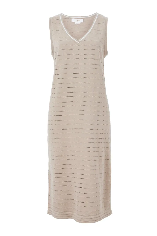 Ceres Life Pointelle Sleeveless Knit Dress - String