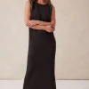 Ceres Life Sleeveless Boat Neck Knit Midi Dress - Phantom