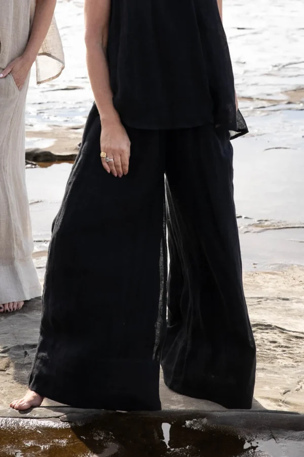 Eadie Arana Linen Pant - Black
