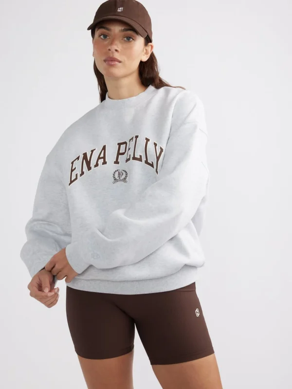 Ena Pelly Classic Collegiate Sweatshirt - White Marle