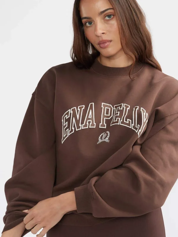 Ena Pelly Classic Collegiate Sweatshirt - Mocha