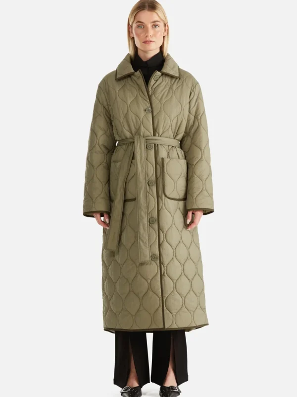 Ena Pelly Louise Quilted Puffer Jacket - Hunter Green