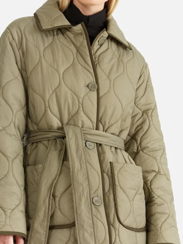 Ena Pelly Louise Quilted Puffer Jacket - Hunter Green
