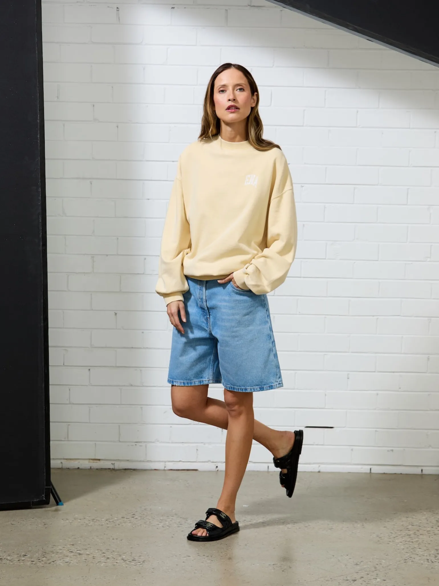 Ena Pelly Vintage Sport Sweatshirt - Lemon