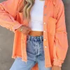 Eyes On Floyd Trixie Shirt Denim Jacket - Orange