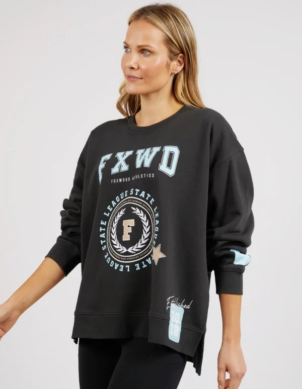 Foxwood Get There Crew - Washed Black