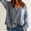 Free People By The Shore Shirt - Indigo Stripe