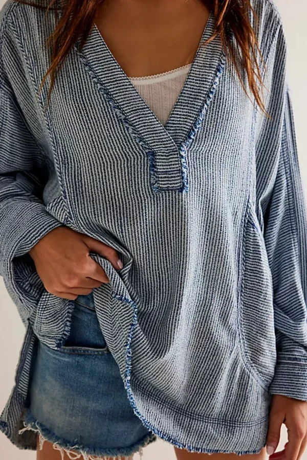Free People By The Shore Shirt - Indigo Stripe