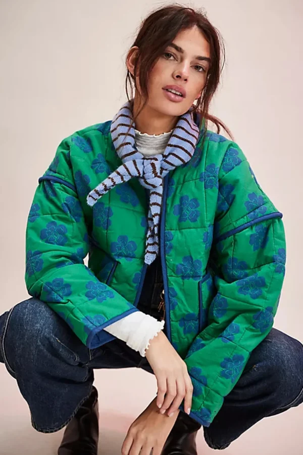 Free People Chloe Jacket - Grass Combo