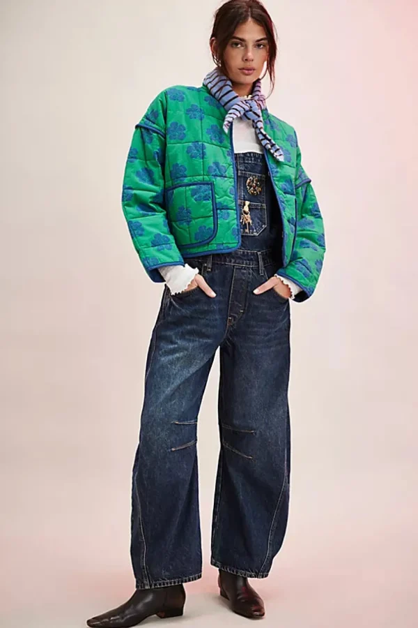 Free People Chloe Jacket - Grass Combo