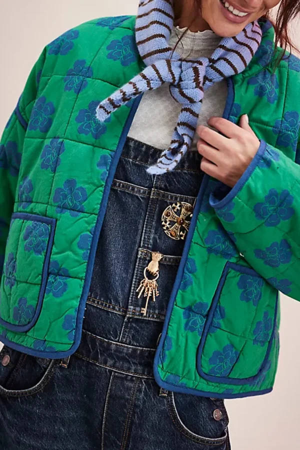 Free People Chloe Jacket - Grass Combo