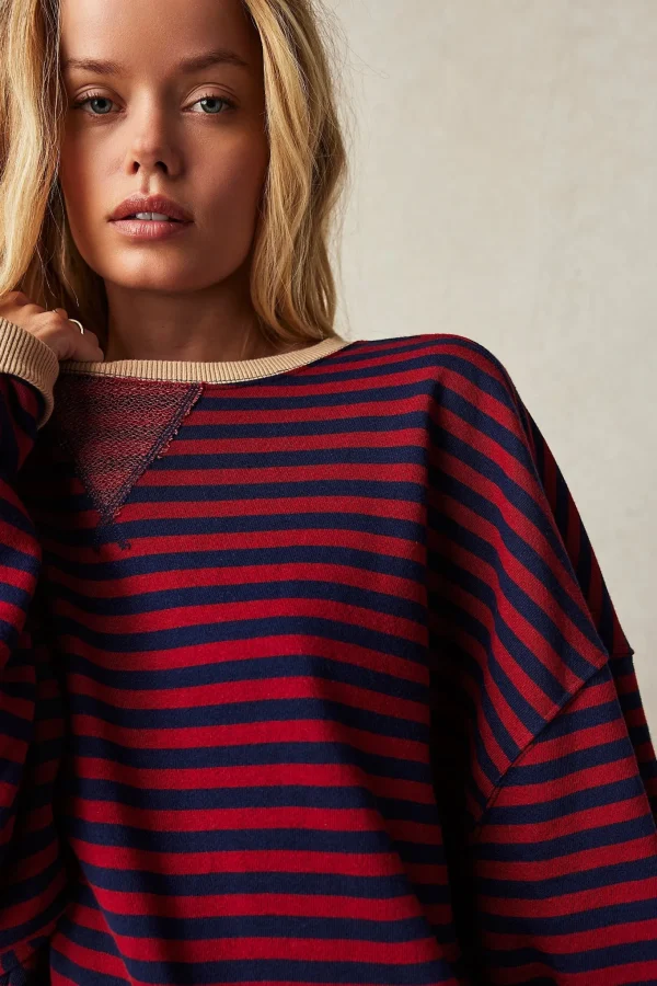 Free People Classic Striped Crew - Nautical Combo