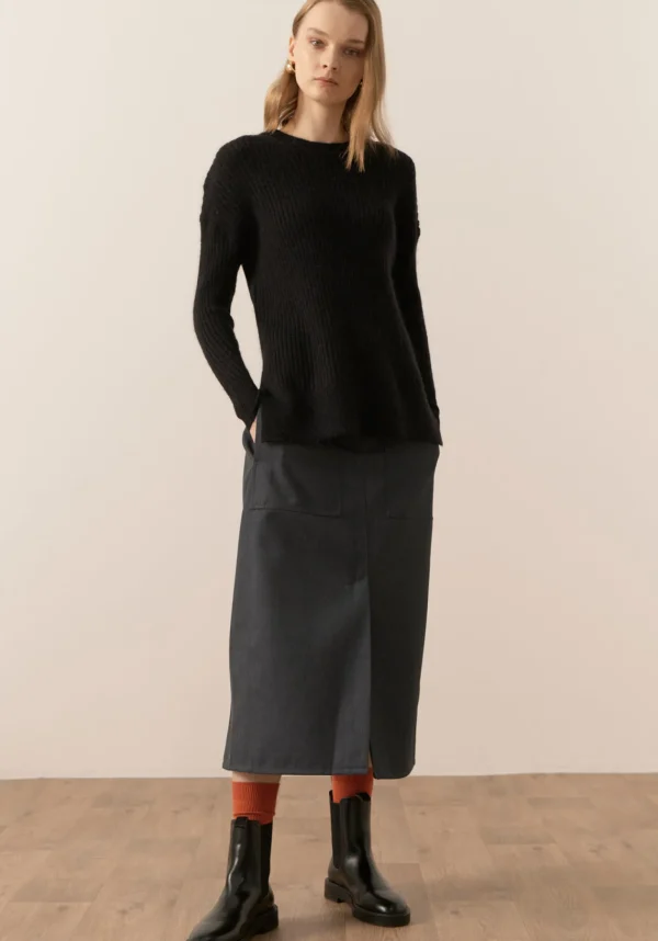 Pol Fitch Ribbed Knit - Black