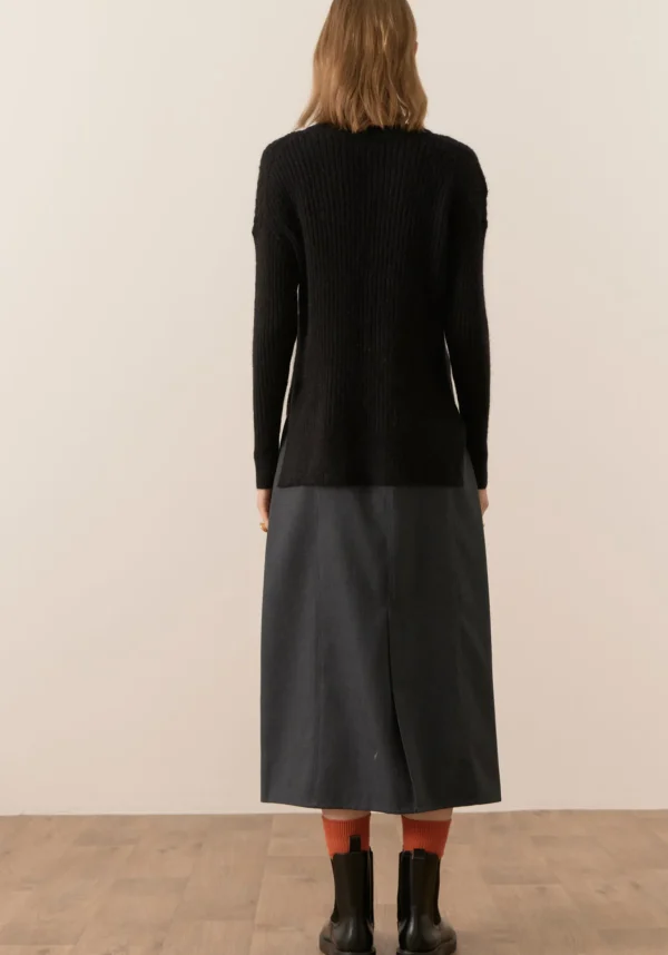 Pol Fitch Ribbed Knit - Black
