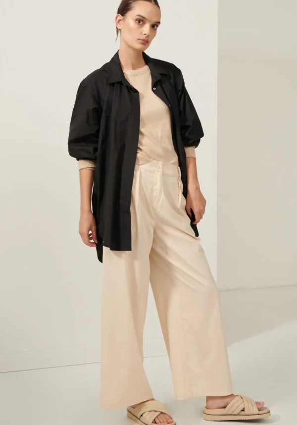 POL Lagoon Drape Back Shirt- Black
