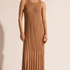 Pol Maui Ribbed Tanbk Dress- Toffee