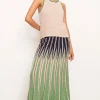 Pol Xander Crochet Tank - Pebble/Ink/Green