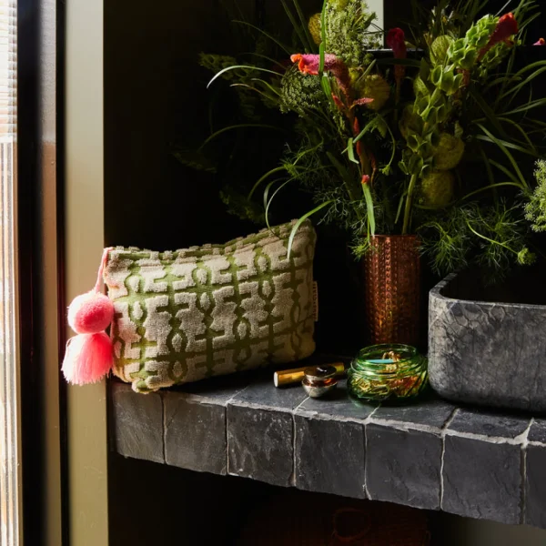 Sage & Clare Amata Terry Pouch - Palm Small