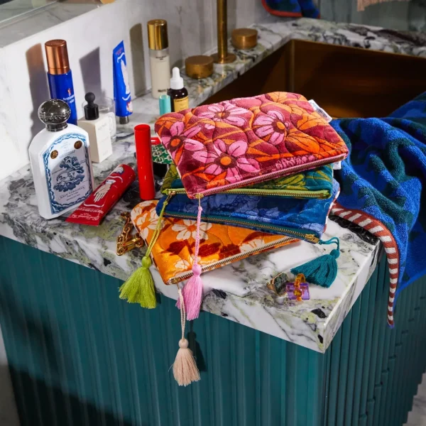 Sage & Clare Bernanda Velvet Pouch - Lapis
