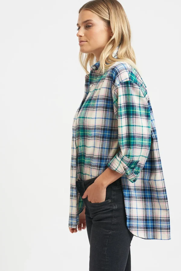 Shirty The Classic Flannel Shirt - Blue Green Combo