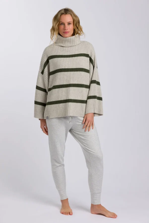 Talamaya Divine Rib Pullover - Loden Stripe