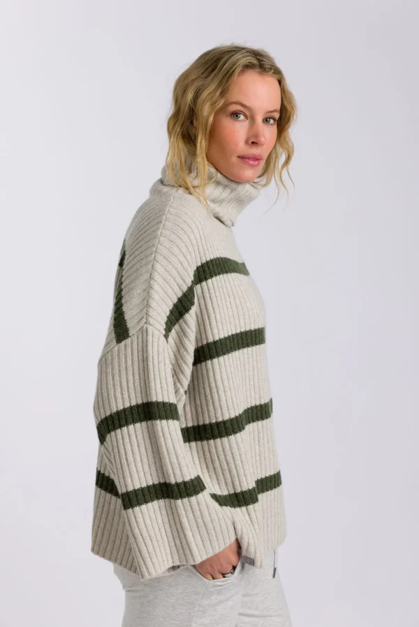 Talamaya Divine Rib Pullover - Loden Stripe