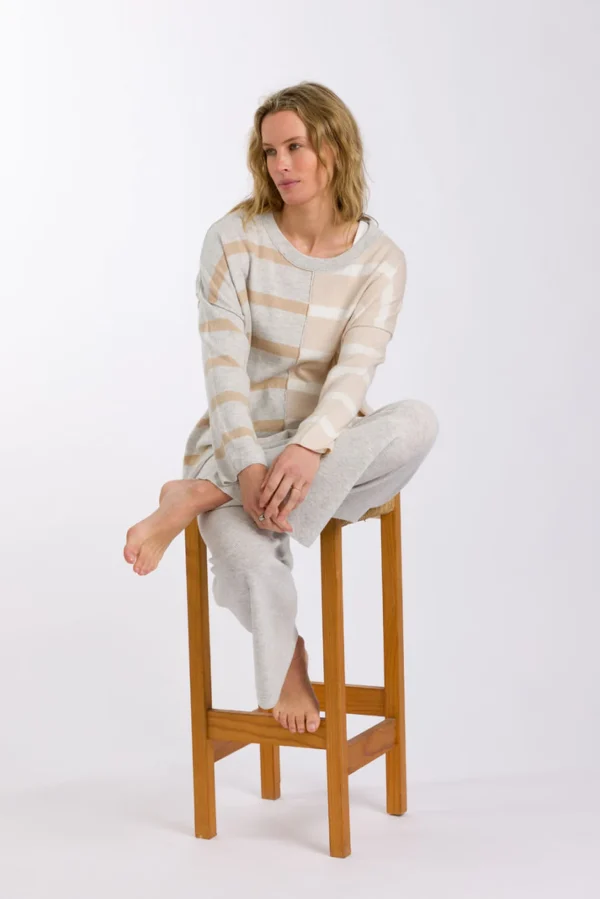 Talamaya Hinterland Stripe Pullover - Sawdust