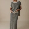 Talamaya Lattice Knitted Skirt - Washed Black & Soft Gold
