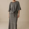 Talamaya Retreat Cotton Twist Tee Pullover - Washed Black & Silver