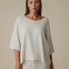 Talamaya Retreat Cotton Twist Tee Pullover - Silver & Salt