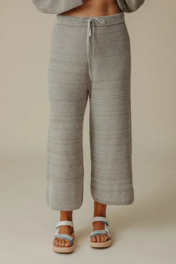 Talamaya Retreat Cotton Twist Pant - Dusty Olive & White