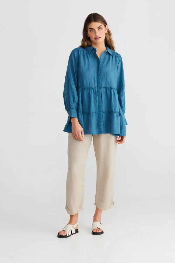 The Shanty Mia Top - Blue Steel
