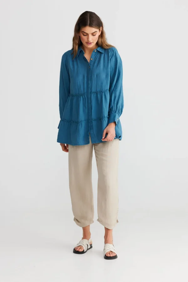 The Shanty Mia Top - Blue Steel