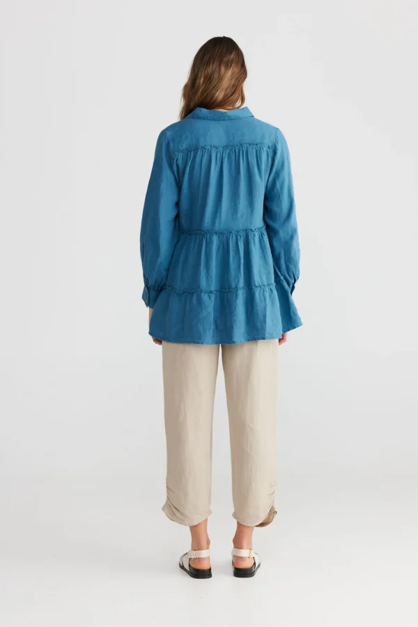 The Shanty Mia Top - Blue Steel