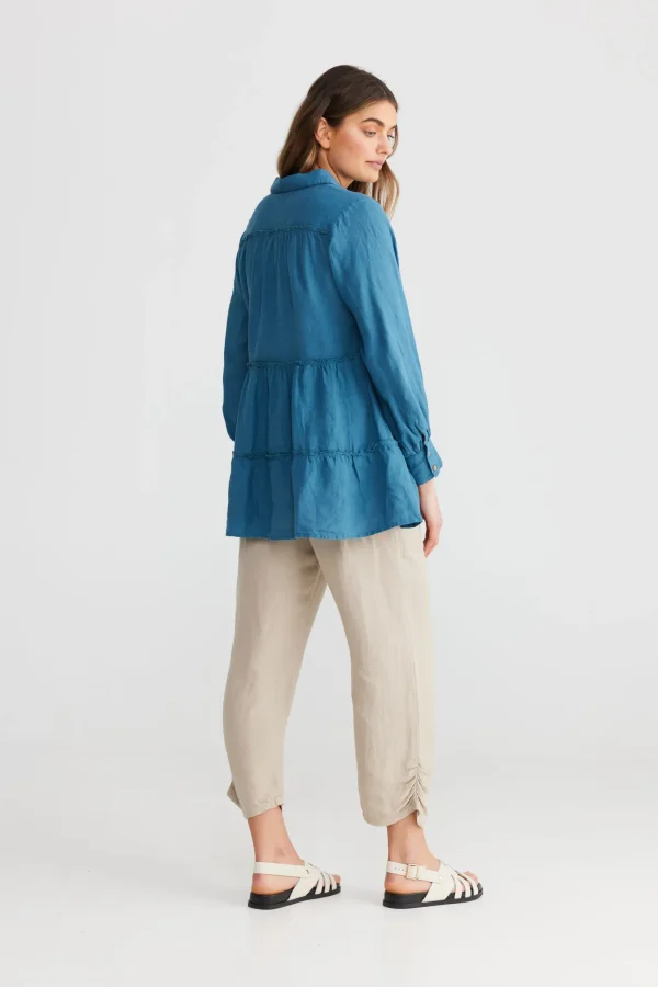 The Shanty Mia Top - Blue Steel