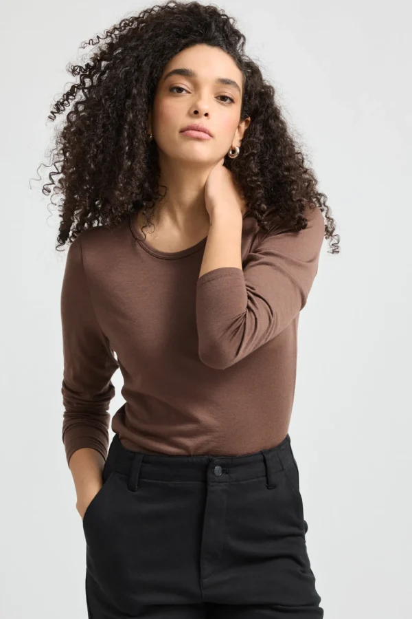 Toorallie Crew Merino Tee - Espresso